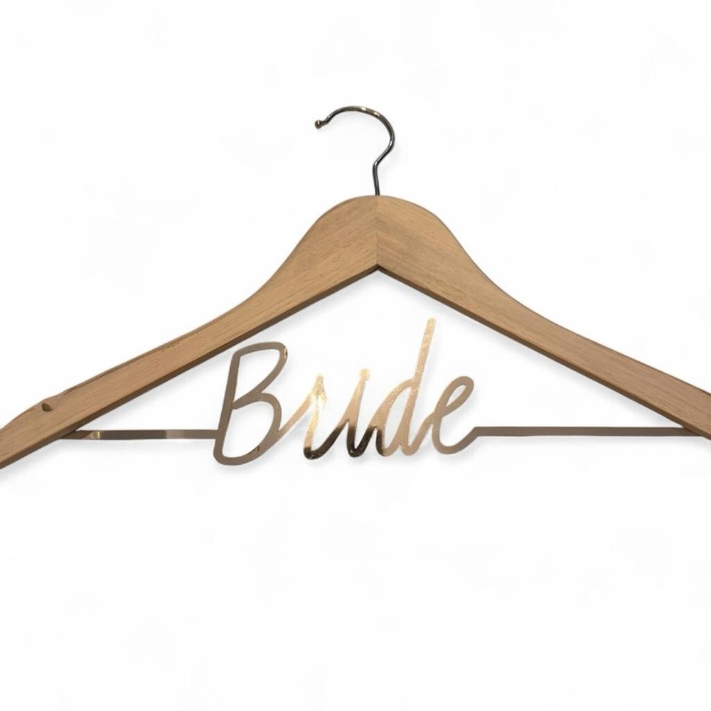 Wooden Bride Hanger with Bride Accent